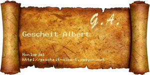 Gescheit Albert névjegykártya